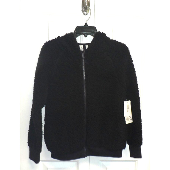 Zella Girls Beary Faux Fur Full Zip Hooded Jacket in Purple Nebula XL(14/16) $30 - Picture 2 of 4